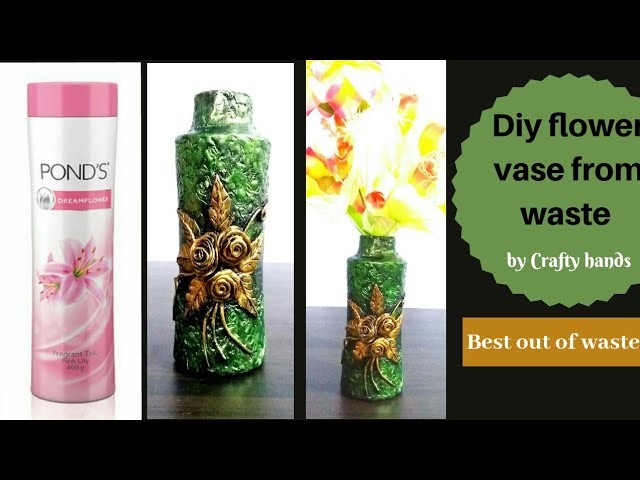 Diy flower vase|| best out of waste idea by Crafty hands