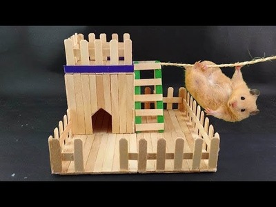 DIY Hamster House from Popsicle Sticks