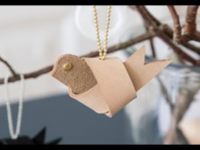 DIY : Leather bird for hanging by Søstrene Grene