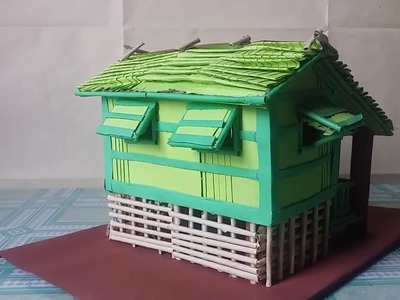 DIY Making Nipa Hut Using Cardboard and Paper (Bahay Kubo)