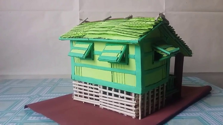 DIY Making Nipa Hut Using Cardboard and Paper (Bahay Kubo)