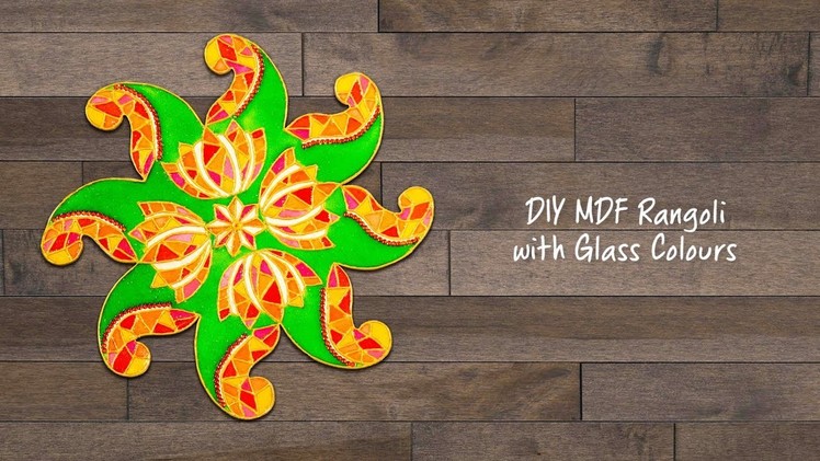 DIY MDF Rangoli with Glass Colours