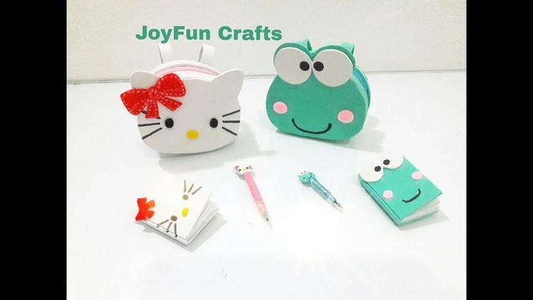 DIY Miniature Hello Kitty & Kero Keropi ~ School Supplies