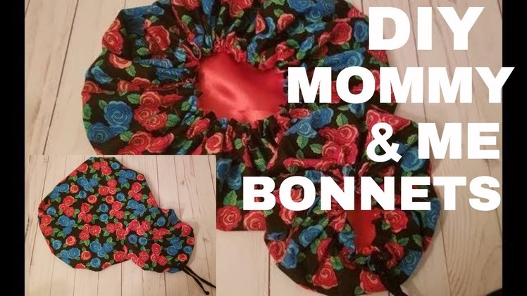 DIY Mommy and me bonnets l adjustable and elastic l  Time lapse video with voice over