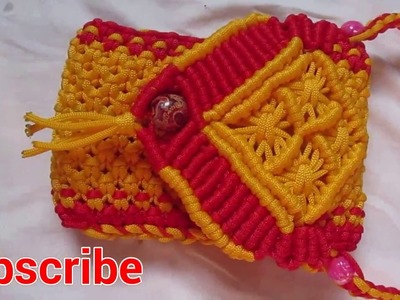 Diy_New design Macrame mobile pouch.full tutorial in hindi.simple and easy.PINKI'S ART HOUSE