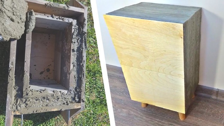 DIY Nightstand from Concrete Scrap Wood Projects