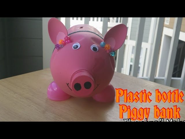 DIY Plastic bottle piggy bank.