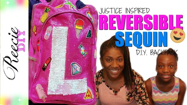 DIY Reversible Sequin Letter Backpack