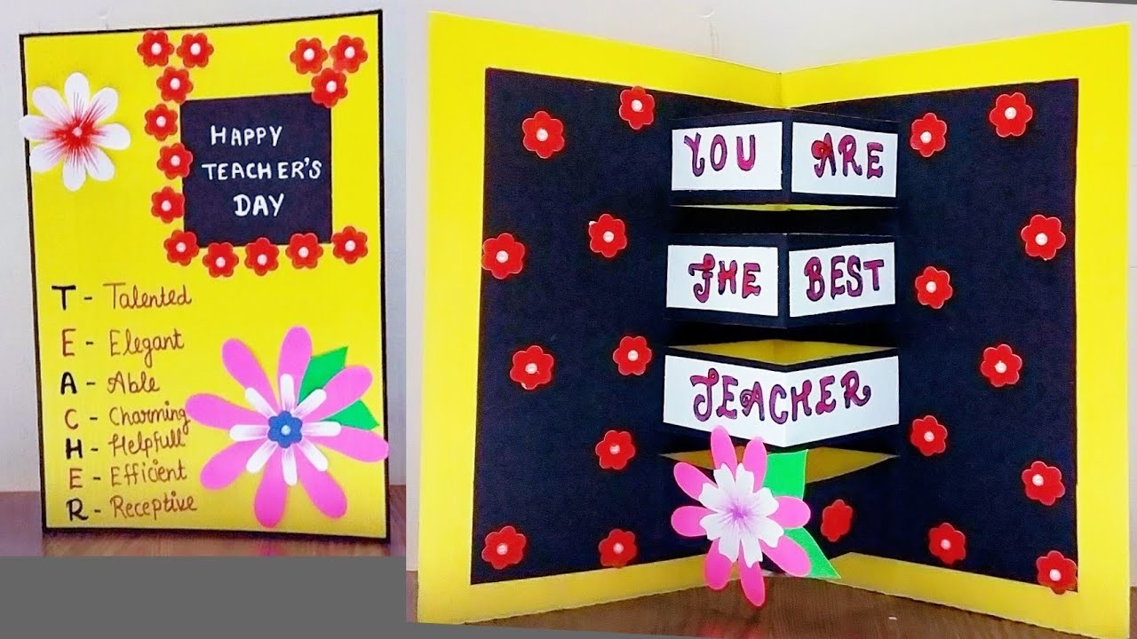 DIY Teachers Day pop up Card, How To make card for Teachers Day, Making ...