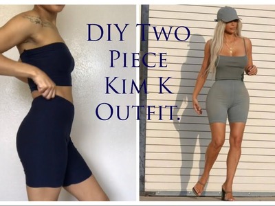 DIY  Turn Your old Leggings into Kim K Two Piece Outfit. | Under 5 Min