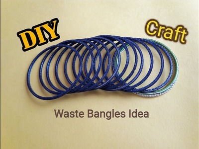 DIY Wall Hanging Out of Waste Bangles and Wool. DIY Room Decor Craft Idea. Easy Wall Hanging Craft
