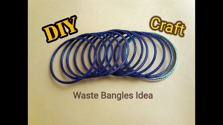 DIY Wall Hanging Out of Waste Bangles and Wool. DIY Room Decor Craft Idea. Easy Wall Hanging Craft