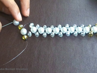 Gorgeous Bridal Bracelet making tutorial|pearl brad and crystal bracelet