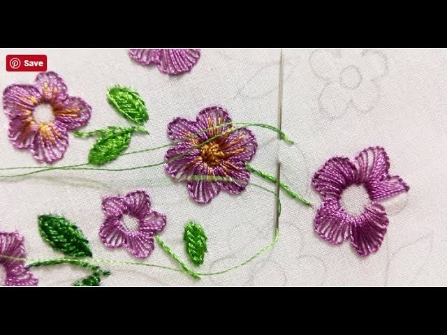 Hand  embroidery stitches tutorial | flower embroidery