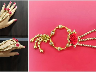 Hathphool || Hand chain with finger rings || Bridal Jewellery || DIY