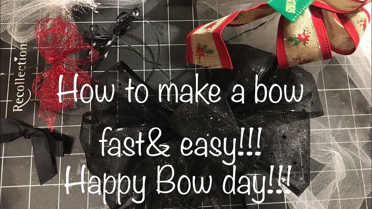 How to make a bow fast & easy tutorial!  Happy Bow day!!! | dearjuliejulie