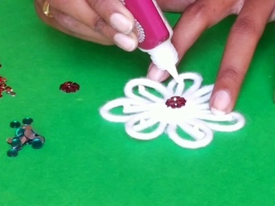 How To Make Cotton Garland for God- DIY Kundan Cotton Garland for Ganesh- Best Cotton Craft ideas