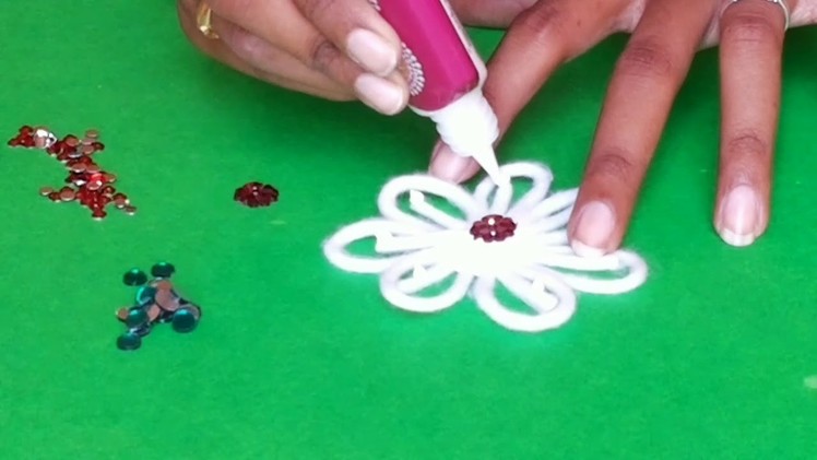 How To Make Cotton Garland for God- DIY Kundan Cotton Garland for Ganesh- Best Cotton Craft ideas