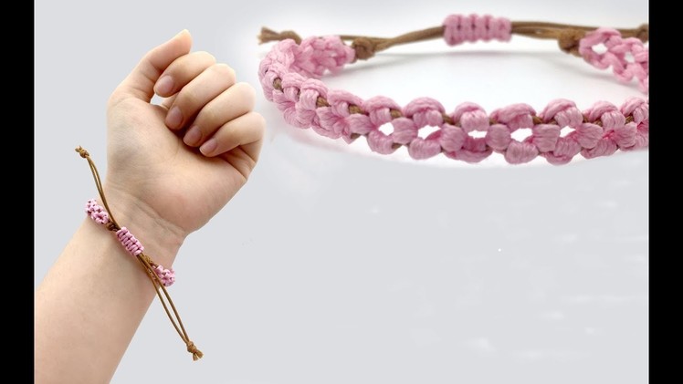 How To Make Peach Flower Bracelet | DIY Paracord Bracelet For Girls.