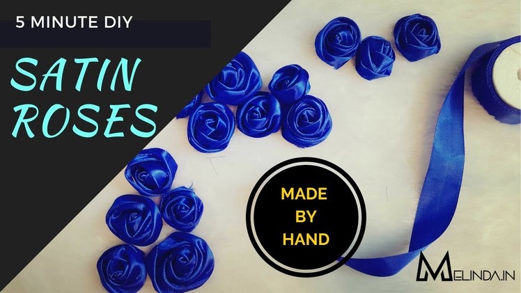 How to make Satin rose  | 5 minute DIY  | DIY satin ribbon flowers