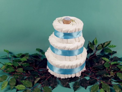 Jungle Themed Diaper Cake | Pampers Baby Shower DIY Ideas