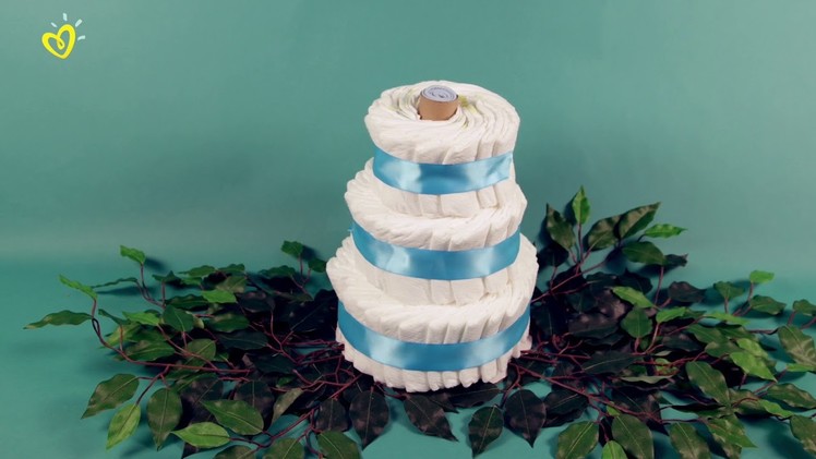 Jungle Themed Diaper Cake | Pampers Baby Shower DIY Ideas