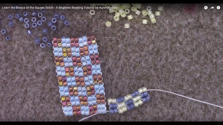 Learn the Basics of the Square Stitch - A Beginner Beading Tutorial by Aura Crystals