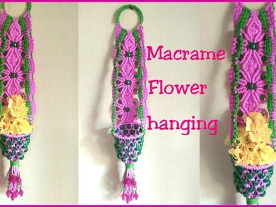 Macrame flowers hanger new design tutorial in Hindi