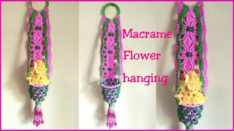 Macrame flowers hanger new design tutorial in Hindi