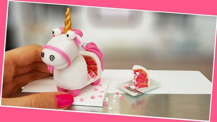 Mini FLUFFY UNICORN cake.real cake. Jenny's mini cooking. DIY. unicorn love tiny