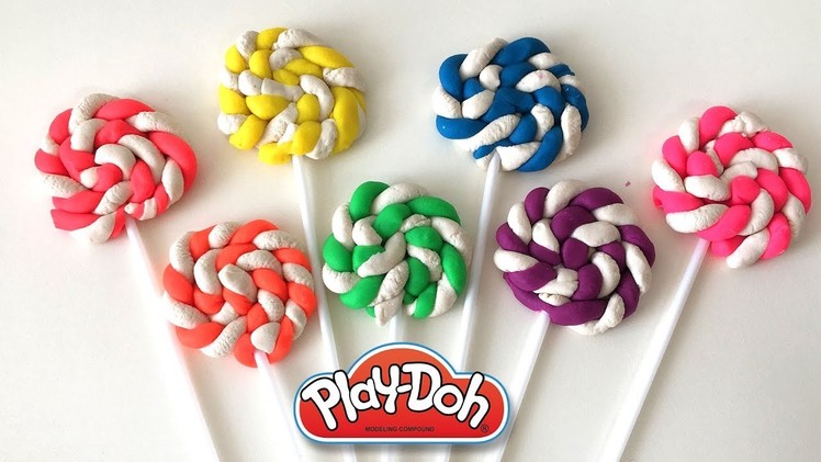 Rainbow Lollipop Candy DIY Play-Doh Recipe How to make Play Dough - CLAY ART TV