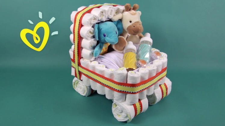 Stroller Diaper Cake | Pampers Baby Shower DIY Ideas