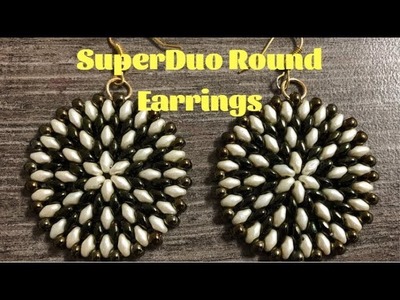 SuperDuo Round Earrings Tutorial
