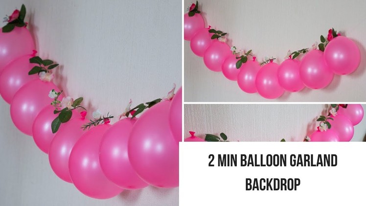 Baby girl Birthday Diy Backdrop|Pink balloon Flower Garland