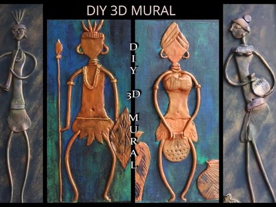 DIY 3D MURAL- African Tribal abstract mural on canvas