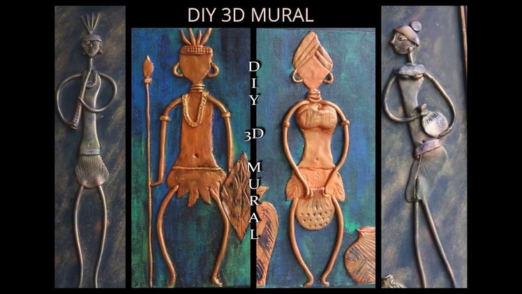 DIY 3D MURAL- African Tribal abstract mural on canvas