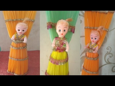 Diy _How to make pipe doll, doll dress with plastic tubes