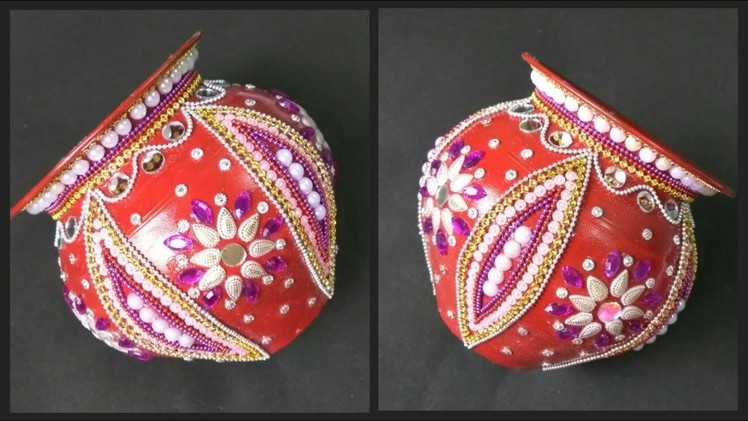 DIY | Pot.Matki decoration for Navratri | How to decorate kalash for pooja