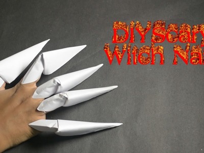 DIY scary witch nail claws for kids | How to make scary witch fingers with paper | Halloween special