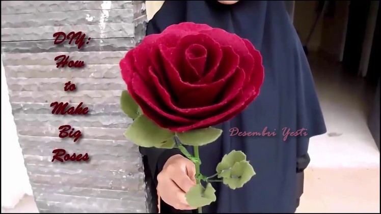 DIY Single Rose out of Felt - Giant Long Stem Roses