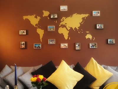 DIY World Map Wall deco. Adventure & Romantic love story. Wall World Map Decoration