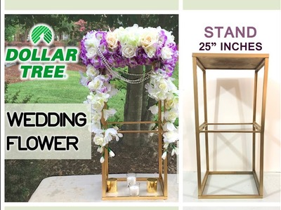 Dollar Tree DIY Gold Flower Stand - $9 - 25" In. Tall -   Wedding Series