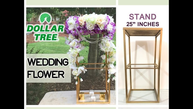 Dollar Tree DIY Gold Flower Stand - $9 - 25" In. Tall -   Wedding Series