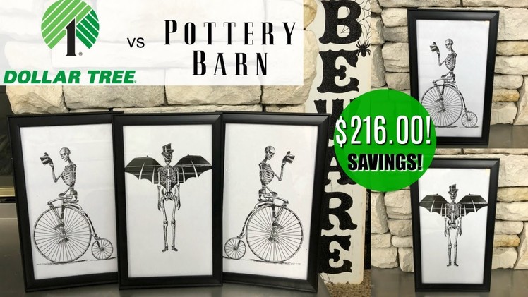 DOLLAR TREE VS POTTERY BARN | HALLOWEEN DUPE DIY | $3.00 vs $219 !!
