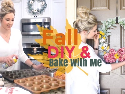 FALL DIY AND BAKE WITH ME | FALL WREATH DIY TUTORIAL