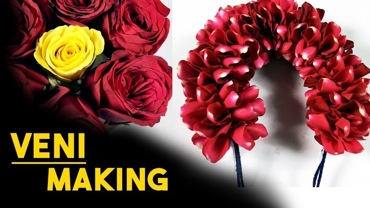 Poola Jada Veni Making | Bridal Rose Petal Veni Making |  DIY | Hairstyles and fashion