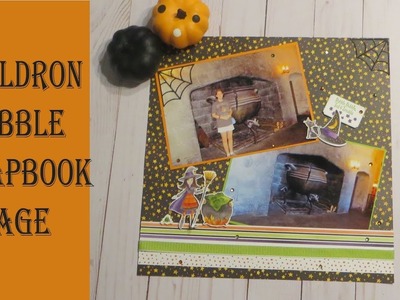 Stampin' Up Cauldron Bubble Scrapbook Page Tutorial | Halloween Harry Potter Layout