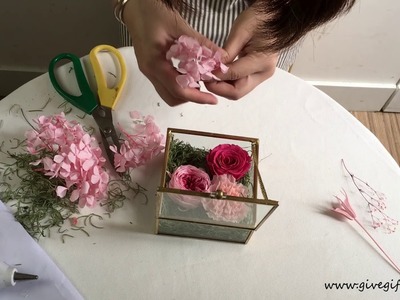 如何製作永生玻璃花盒| DIY教程  How to make Preserved Flower Gift Box - DIY Production Tutorial