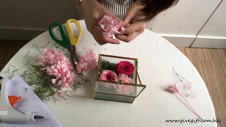 如何製作永生玻璃花盒| DIY教程  How to make Preserved Flower Gift Box - DIY Production Tutorial