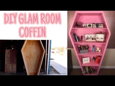 DIY GLAM ROOM COFFIN BOOKSHELF | MAKEUP COLLECTION & STORAGE | Vanessa Lopez